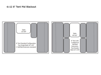 Jumping Jack 6x12 8' Tent Mid Blackout Floorplan Image