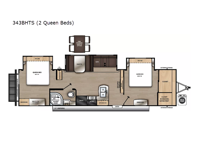 Catalina Legacy 343BHTS 2 Queen Beds Floorplan Image