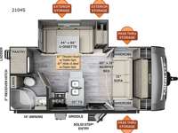 Rockwood Mini Lite 2104S Floorplan Image