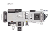 2024 Keystone RV Cougar Half-Ton 29RLKWE Floorplan