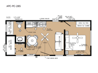 America's Park Cabins Premium Cabin Series APC-PC-28S Floorplan Image