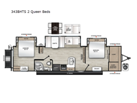 Catalina Legacy Edition 343BHTS 2 Queen Beds Floorplan Image