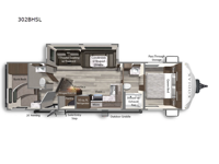 Kodiak Ultra-Lite 302BHSL Floorplan Image