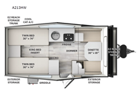 Rockwood Hard Side High Wall Series A213HW Floorplan Image