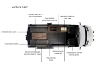 Adventure Vans Venture 144" Floorplan Image