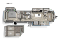 2024 Forest River RV Sandpiper Destination Trailers 399LOFT Floorplan