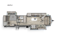 2024 Forest River RV Sandpiper Destination Trailers 401FLX Floorplan