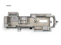 Sandpiper Destination Trailers 402FK Floorplan Image