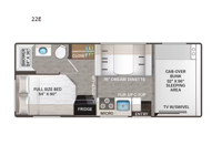 Four Winds 22E Chevy Floorplan Image