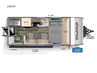 Cherokee Wolf Pup 14CCW Floorplan Image