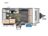 Cherokee Wolf Pup 13BCW Floorplan Image