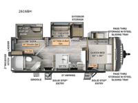 Rockwood Ultra Lite 2616BH Floorplan Image