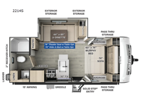 Rockwood Mini Lite 2214S Floorplan Image