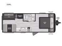 Hideout Sport Double Axle 200RL Floorplan Image