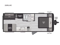 Hideout Sport Double Axle 200RLWE Floorplan Image