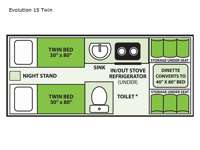 Evolution 15 Twin Floorplan Image