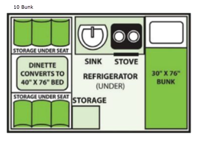 Ranger 10 Bunk Floorplan Image