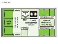 Ranger 12 Sofa Bed Floorplan Image