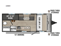 Sportsmen Classic 180BH Floorplan Image