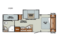 Vista Cruiser 23QBS Floorplan Image