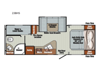 Vintage Cruiser 23BHS Floorplan Image