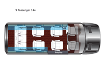 G-55 and G-45 9 Passenger 144 Floorplan Image