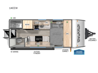 Cherokee Wolf Pup 14CCW Floorplan Image