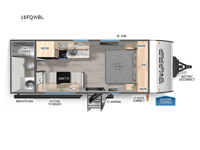 Cherokee Wolf Pup Black Label 16FQWBL Floorplan Image