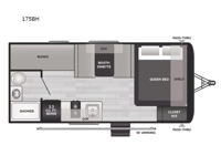 Hideout Sport Single Axle 175BH Floorplan Image