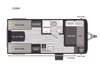 Hideout Sport Single Axle 220BH Floorplan Image