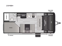 Hideout Sport Single Axle 230MBBH Floorplan Image