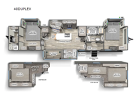 Sandpiper Destination Trailers 40DUPLEX Floorplan Image