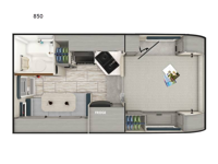 Lance Truck Campers 850 Floorplan Image