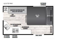 Viking Camping Trailers 12.0 TD MAX Floorplan Image