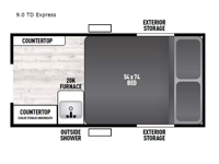 Viking Camping Trailers 9.0 TD Express Floorplan Image