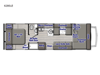 Yellowstone Class C 6280LE Floorplan Image