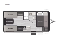 Hideout Sport Single Axle 220BH Floorplan Image