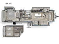 Sierra Destination Trailers 399LOFT Floorplan Image