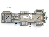 Sierra Destination Trailers 420FL Floorplan Image