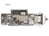 Kodiak Ultra-Lite 302BHSL Floorplan Image