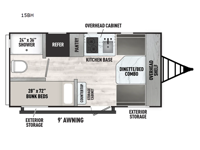 Clipper 3K Series 15BH Floorplan Image