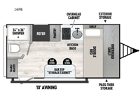 Clipper 3K Series 16FB Floorplan Image