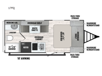 Clipper 3K Series 17FQ Floorplan Image