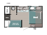 Conquest Super Lite 134BH Floorplan Image
