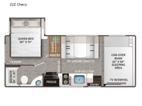 Four Winds ESpec Essential 22Z Chevy Floorplan Image
