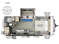 Rockwood Mini Lite 2205S Floorplan Image