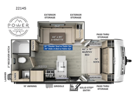 Rockwood Mini Lite 2214S Floorplan Image