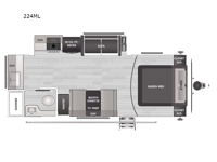 Hideout Sport Double Axle 224ML Floorplan Image