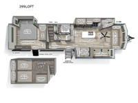 Sandpiper Destination Trailers 399LOFT Floorplan Image