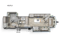 Sandpiper Destination Trailers 401FLX Floorplan Image